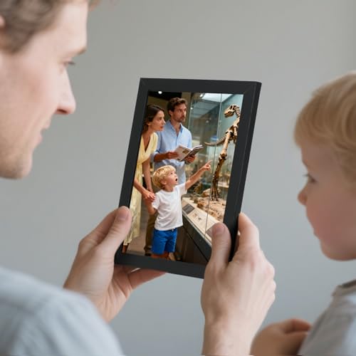 Lyeasw 5x7 Picture Frames Black 12 Pack, Matted Wood Grain Lightweight 5 x 7 Photo Frames for Wall Collage and Desk & Home Decor, with Horizontal or Vertical Placement. image 6