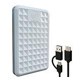 ModusTech Facet 1TB External Hard Drive Portable USB-C/USB 3.1 — 2.5-InchSlim HDD for Backup, Gaming, PC, Mac, Laptop, PS4, Xbox, Smart TV (WHITE)