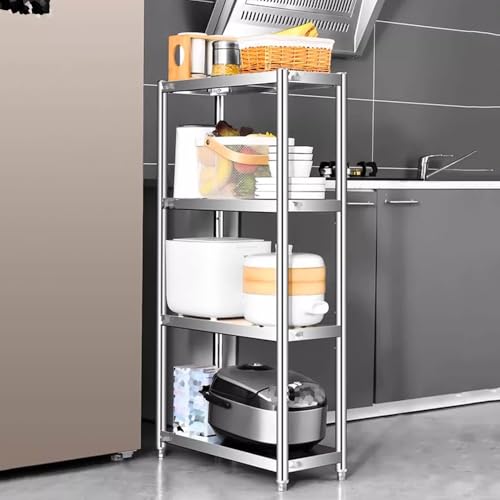 304 Edelstahl Küche Arbeitstisch Langlebig Gerüst für Restaurants Schmale Kante Design 30 x 20 x 80 cm Seitenablage für Kühlschrank Schwerlast Konstruktion