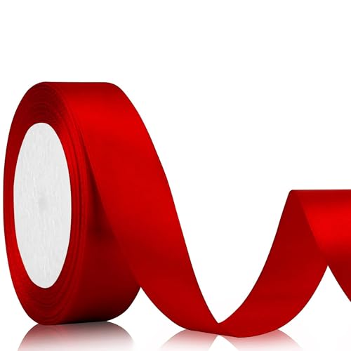 Geschenkband Satinband 22m, 20mm Breit Geschenkband, Rot Schleifenband für...
