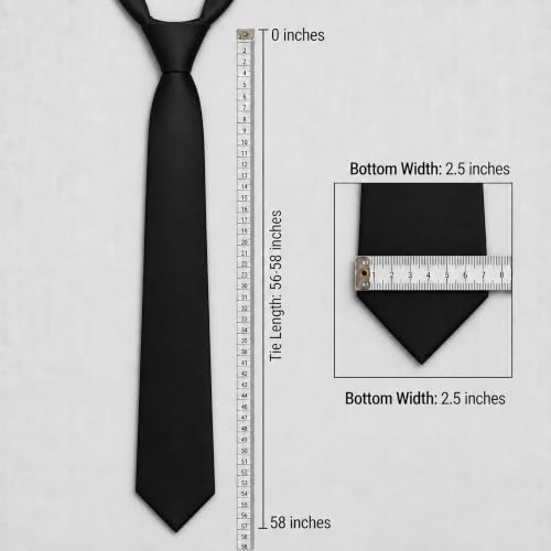 Image of Men's Microfiber Slim Tie, Matte Finish Necktie for Formal Wear
