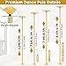 Pole Dance Pole for Home, Removable 45mm Rotate Heavy-Duty Steel Poles Dancing Poles, Adjustable Height Professional Grade Excellent for Home Exercise Club Gym(Gold)