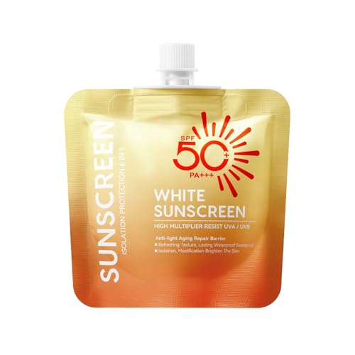 Gel solaire transparent SPF 50, protection UV à large spectre 30 g avec formule légère, écran solaire visage et corps, 7,5 x 7,3 cm, idéal pour la plage, la randonnée, les activités de plein air et