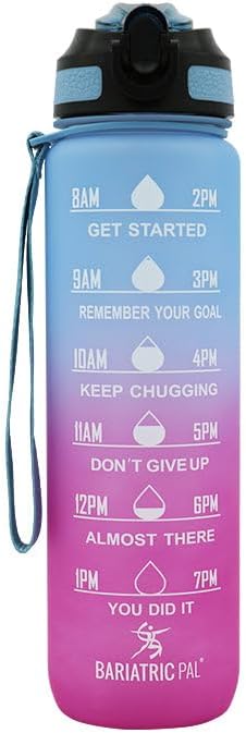 Miniatura 4 de BariatricPal Hydrate & Inspire - Botella de agua motivacional de 32 onzas con popote integrado