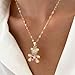 Aivacai Cute Bear Necklace Gold Pink Crystal Heart Cz Pendant Necklace Choker Dainty Chain Simple Necklace Thin Necklace Minimalist Necklace Rhinestones Bear Animal Necklace Jewelry for Women