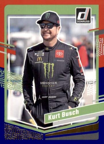 2024 Donruss Racing Red and Blue #40 Kurt Busch Monster/23XI Racing/Toyota Officially Licensed Panini NASCAR Trading Card (Stock Photo may be shown, Near Mint to Mint Condition)