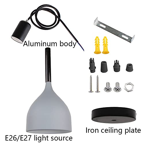 SHUANGZ Eenvoudig Licht En Luxe Slaapkamer Persoonlijkheid Kroonluchter Industriele Hanglamp Vintage Lampenkap Van 47,2… - Afbeelding 6