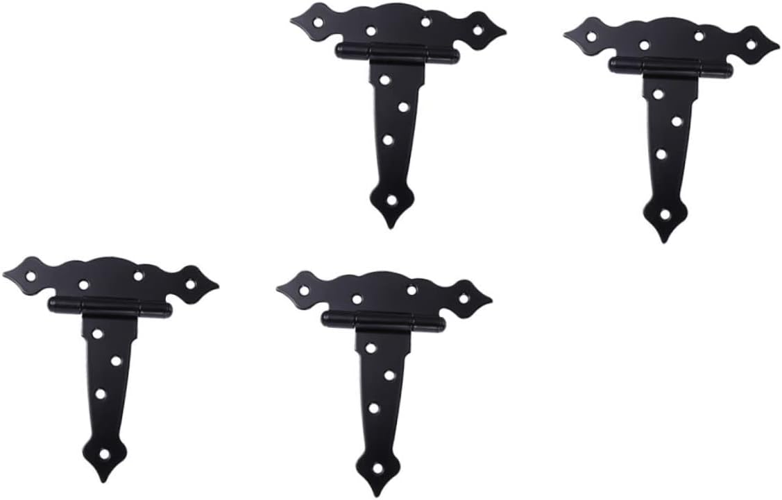 Practical T-Shape Hinges 4pcs Barn Door Hinges for Doors Sheds Windows Gates Fences Easy to Install