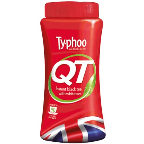 Typhoo QT Instant One Cup Tea with Whitener 225g Tub Creamy Sweet Just Add Hot Water No Teabags or Milk Needed