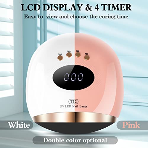 Uv Led Nail Lamp, 158W Fast Gel Nail Light For Gel Polish, Professional Curing With 45 Lamp Beads, Led Gel Uv Nail Dryer With 4 Timer Setting Auto Sensor For Fingernail And Toenail Home Salon Use #TOP4