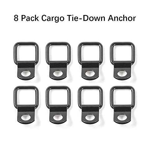 JeCar 8 Hardtop Quick Removal Bolts Thumb Screws & 8 D Ring Tie Down Anchors Compatible with Jeep Wrangler 2007-2023 JK JKU JL JLU Sports Sahara Rubicon X Unlimited 2 4 Door Accessories, Black