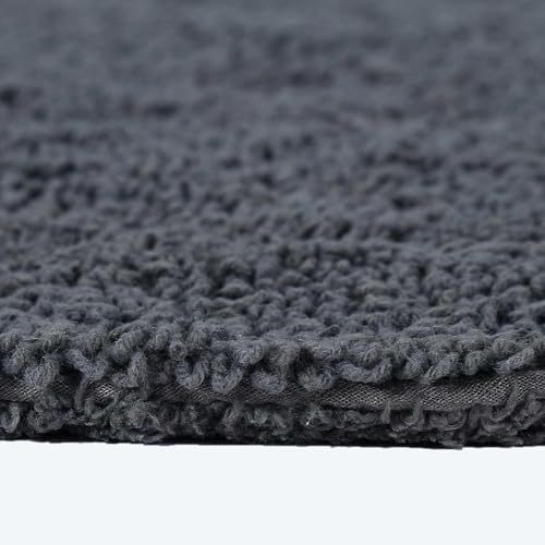 HOMESCAPES Small Bath Mat, Luxury 1600gsm Extra Soft 100% Cotton, Reversible Bathroom Mats Non-Slip, Washable, Super Absorbent, Quick-Dry, Grey Bathroom Rug, 50x50 cm Square - Cosy Home Interiors HOMESCAPES Small Bath Mat, Luxury 1600gsm Extra Soft 100% Cotton, Reversible Bathroom Mats Non-Slip, Washable, Super Absorbent, Quick-Dry, Grey Bathroom Rug, 50x50 cm Square - Image 4