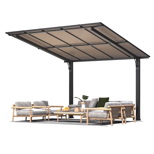 YODOLLA Freistehender Hartdach-Pergola 3x3m– Außen-Gartenpavillon-Carport für Terrasse, an der...