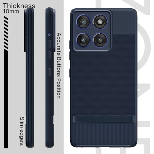 Image of Pikkme Back Cover for Motorola Moto Edge 60 Stylus 5G Soft Grip 3D Hexa Cube Texture Silicone Bumper Case (Blue)