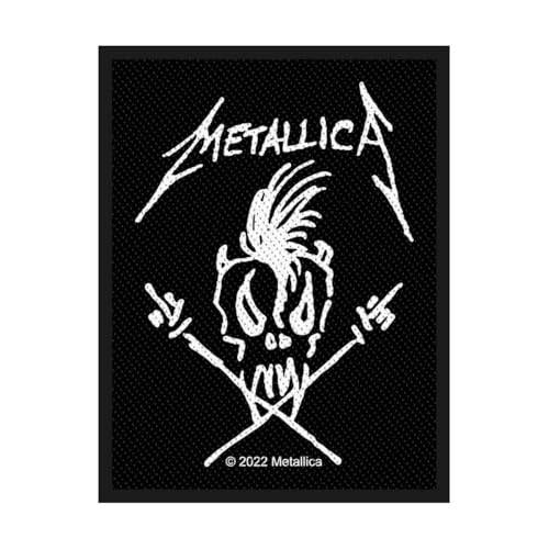 Halle 15 Clothes - Écusson pour blouson – Ruban Metallica – Scary Guy, noir/blanc, 7 x 10