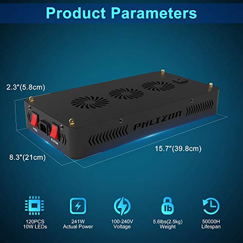 Phlizon 1200W Led Plant Grow Light With Smd Leds Full Spectrum Daisy Chain Plants Light Double Switch Grow Led For Indoor Plants Veg And Flower-1200W #TOP3