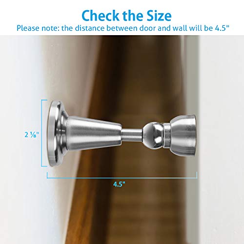 Door Stopper, 6 Pack Magnetic Door Stop, Soft-Catch Magnetic Door Catch, Door Hold Open, Stainless Steel, Brushed Satin Nickel Chrome, Hold Your Door Open Softly, Wall Mount, 6 Pack For Wide Doors #TOP6