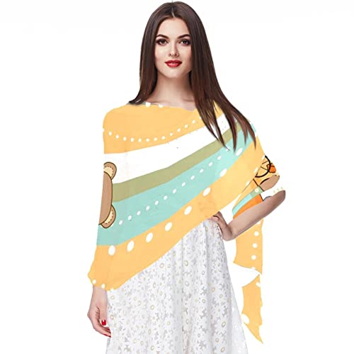 Foulard mousseline de soie femme de haute qualité motif bleu 04