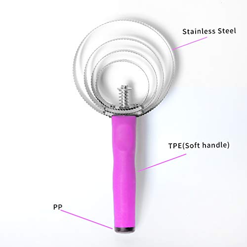 BOTH WINNERS Reversible Stainless Steel Curry Comb with Soft Touch Grip (Pink) - Thumbnail 4