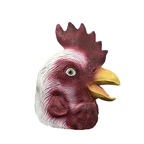 Masque de coq en latex réaliste pour déguisement d'Halloween et soirées déjantées