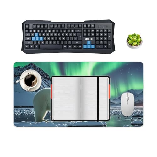 Protector para escritorio Polar Bears Northern Lights grande miniatura 4