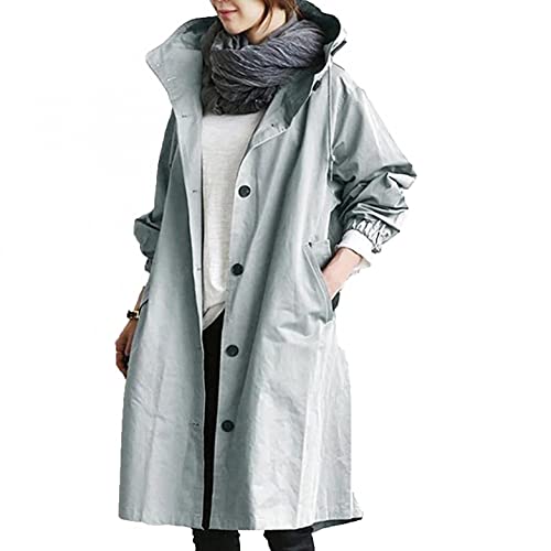 Sobretudo feminino quente com capuz para inverno solto à prova de vento casaco selvagem elegante cor