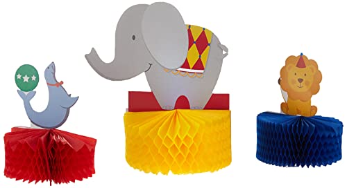 3-Piece Honeycomb Centerpiece Set, Circus Time