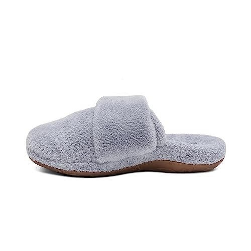 Aetrex Women's Mandy Orthopedic Closed Toe Comfy Slippers - Adjustable Memory Foam Fuzzy Slippers3