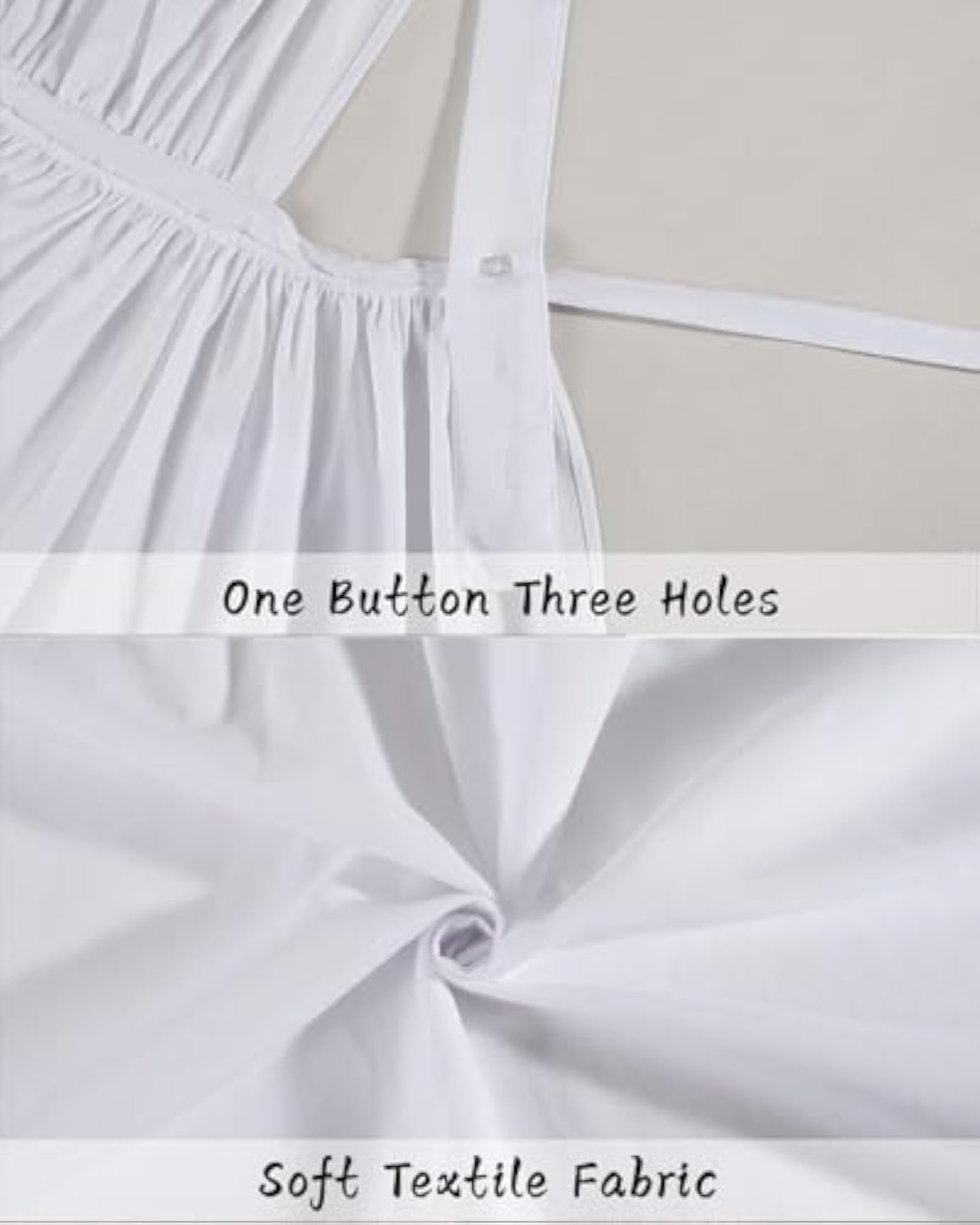 White Vintage Maid Ruffle Apron for Women, Adjustable Gift