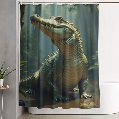 Rideau de douche crocodile résistant en textile lourd haut de gamme - 8