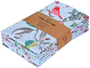 Urban Villa Kitchen Towels,Trendy Stripes, 100% Cotton Dish Towels, Mitered Corners, (Size: 51x76 CMS),Orange/White Highly Absorbent Bar Towels & Tea Towels - (Set of 6)