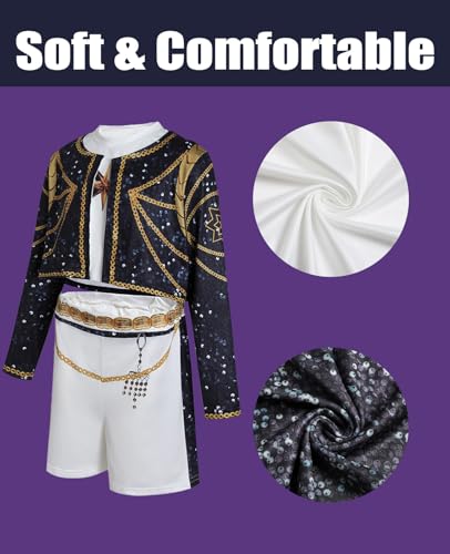 K POP Costume for Kids, Singer Costume for Girls, Halloween Stage Star Cosplay Dress Up4