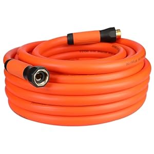 YOTOO Heavy Duty Hybrid Garden Water Hose 5/8 inx 50 ft, Lightweight, Flexible, Kink Resistant, 600 PSI Burst with Swivel Grip Handle, Orange