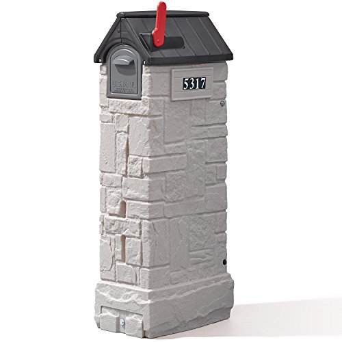 Step2 MailMaster StoreMore Mailbox, Extra Storage, Weather Resistant, Large Outdoor Mailboxes, Made of Durable Plastic, Easy to Install, Flag Included, Gray