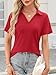TICTICMISS Women's Polo Shirts Short Sleeve V Neck Summer Tops Business Casual Collared Shirts Loose Tees