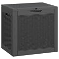 LHBGO 31 Gallon Deck Box, Resin Outdoor Storage Box, Waterproof and UV Resistant Deck Box, Lightweight Storage Box for Garden Tools, Pool Supplies