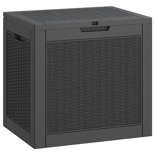 LHBGO 31 Gallon Package delivery box, Deck Box, Resin Outdoor Storage Box, Waterproof and UV Resistant Lightweight Storage Deck Box for Garden Tools, Pool Supplies