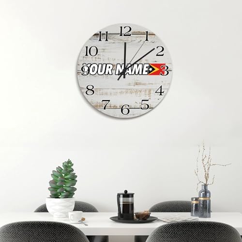 Horloge murale en bois Timor-Leste décoration rustique chic