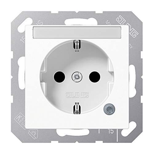Prise de courant 16A 250V Schuko A1520BFNAKOWW blanc alpin pour mur et cloison