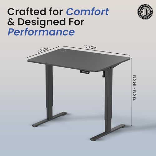 White Mulberry Multi-Purpose Electric Height Adjustable Desk |DIY Assembly|70Kg Wt Lift|Ergonomic Engineered Wood & Sturdy Leg(80X50mm)|Perfect for... - Image 2