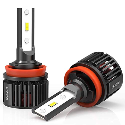 SEALIGHT X3 H11/H9 LED Headlight Bulbs, Low Beam/Fog Lights, CSP LED Chips, 10,000 Lumens 6500K Cool White with Fan