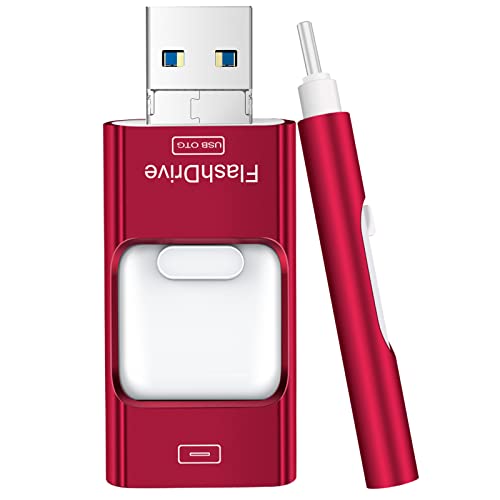 Unidad flash para iPhone de 256 GB, memoria USB 4 en 1, unidad de salto, memorias pulgares, almacenamiento externo para iPhone/iPad/Android/Computadora