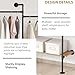 DABILONGC Industrial Pipe Clothes Rack,Wall Mounted Closet Wardrobe Rack, Corner L Shaped Walk-in Closet System, 2 Installation Methods (Black, 80