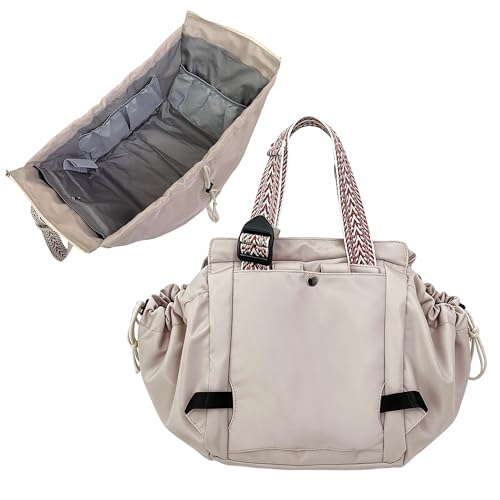 AXKYPRO Womens Everyday Tote Bag Diaper Bag Baby Bag Newborn Essentials Large Capacity Baby Christening Gift Baby RegistryChampagne-colored