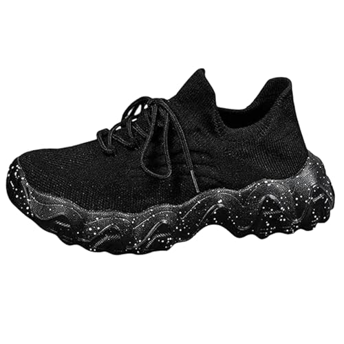Womens Walking Shoes Mesh Non Slip Gym Sports Casual Fashion Sneakers, Orthopedic Walking Tennis Lightweight Sneakers for Travel Work (Black, Adult, Women, 8, Numeric, US Footwear Size System, Wide)