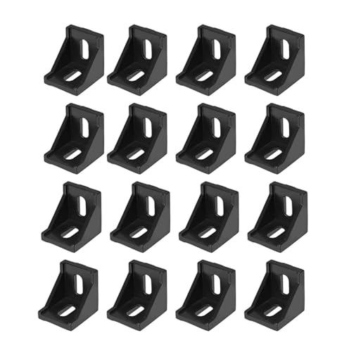 Gousset de support d'angle 4040 de haute précision pour profilé d'extrusion alu noir - 6