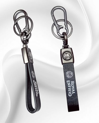 Image of Zuno Leather Keychain Compatible with RE Bike Keys | Key Holder for Classic 350, Hunter 350, Bullet 350, Meteor, Himalayan | Keyring Gift for Men & Women - Anniversary