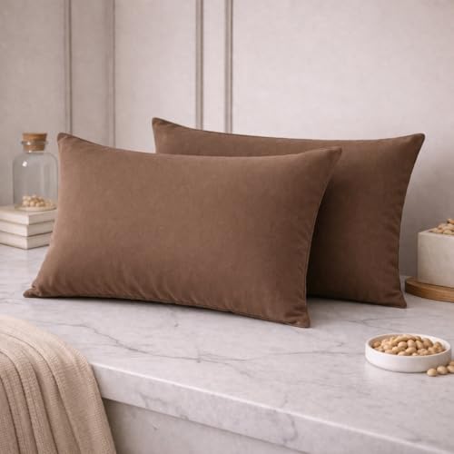 Image of THE HOME STYLE Solid Plain Cotton Feel Fitted Bedsheet King Size (72x78 inches) | 2 Pillow Covers | 300 TC | Elastic Fit | Fits Upto 8 Inch Mattress (Coco)
