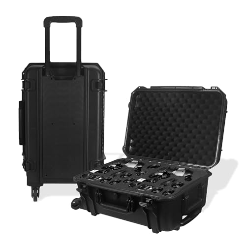Prothens Camera Hard Case with Foam | Hand Gun Case | Protective Instrument IP67 Waterproof Case for Telescope, Camera Storage with Customizable Foam Easy Carrying | Locked Storage Box | Flight Case