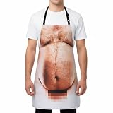 CASYUNE Funny BBQ Grill Master Apron - Perfect White Elephant Christmas Gift for Dads & Men Who Love to Cook Beer Belly Regular size